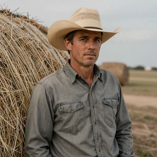 Wyatt, a 55-year-old hay and horse rancher from Ennis Texas
