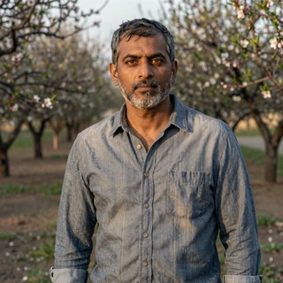 Raj, a 61-year-old almond and row-crop farmer from Yuba City California