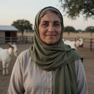 Aisha, a 58-year-old dairy and goat farmer from Dallas Texas, verified Muslim farmers dating member