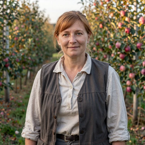 Agnieszka, a 57-year-old Polish apple orchard farmer from Kraków Poland