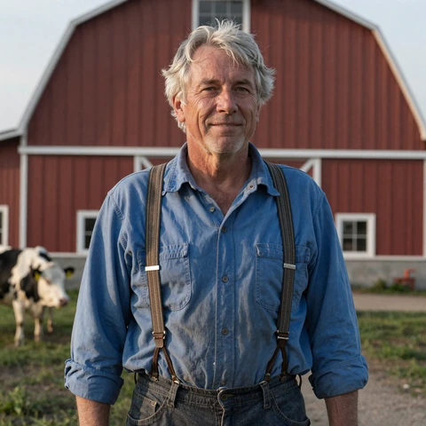 Klaus, a 64-year-old German-American dairy farmer from Green Bay Wisconsin, verified European farmers dating member